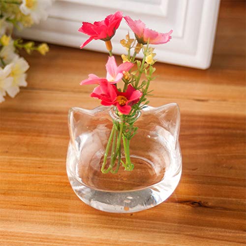 Cat Glass Vases Clear Flower Plant Terrarium Container Hanging Vase Wedding Decor Garden Ornaments Hanging Planter