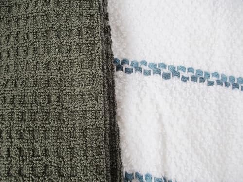 100% Cotton Kitchen Towel Set 2 Pack (Gray) - color: Gray