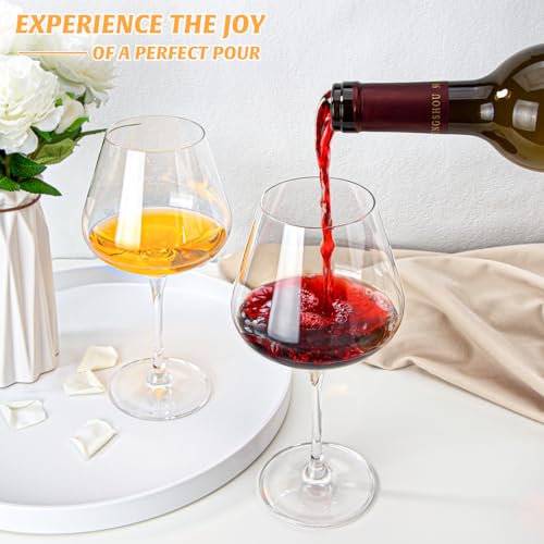 Crystal Red Wine Glasses Set of 4 – 16 oz Elegant Long Stem Wine Glasses in Gift Box, Premium Glassware for Wedding, Anniversary, Birthday Gifts - style: Classic