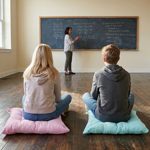 12 Pcs Square Floor Cushions for Classroom 15.7" Large Meditation Cushion Flexible Seating Floor Cushions Floor Pillows for Kids Sitting Pillows for Adults Yoga Living Room Chair Tatami Balcony