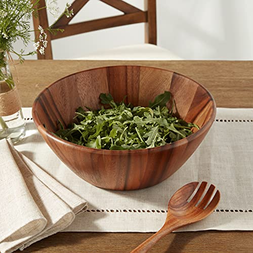Lipper International Acacia Round Flair Bowl - size: Large