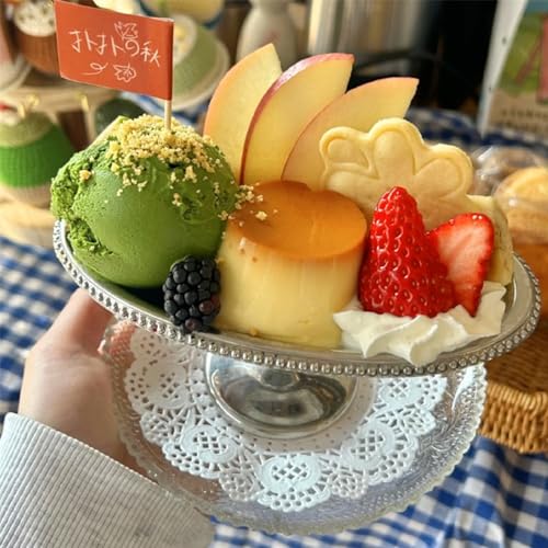 Footed Serving Tray Stainless Steel Dessert Display Platter | Stainless Steel Tray for Fruits Snacks Cupcakes and Appetizers, Decorative Oval Footed Display Plate for Parties Home Decor
