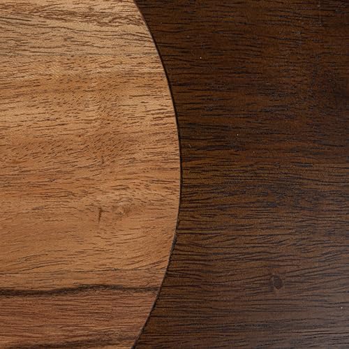 Bloomingville Oval Two-Tone Wood Cheese and Serving Board, Natural and Walnut - size: 15.8"L x 8"W