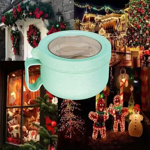OZY Microwave Bowl Set with Lids and Handles,Ramen Noodles Cup Mug for Instant Noodles,Oatmeal,Salad,Soup,Cereal,Ideal for Home,Office, Dorm (1Green) - color: 1Green