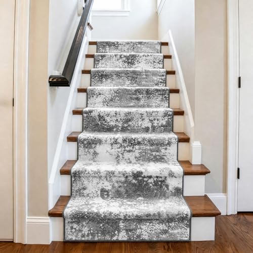 2x10 Hallway Runner Rug Non Slip Washable Grey Entryway Rug Runner with Rubber Backing 10ft Long Kitchen Carpet Runner for Laundry Room Bedroom, Low Pile Stain & Fade Resistant, Abstract Gray - color: Grey, size: 2' X 10' (Runner)