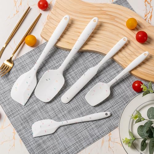 Silicone Spatula Set,5 Piece Food Grade Rubber Spatulas,Candy Color | Spatulas Silicone Heat Resistant for Baking,Cooking,and Mixing High Heat Resistant Non Stick Dishwasher Safe BPA-Free - color: Candy Color