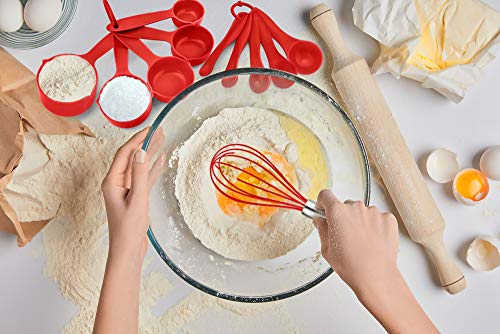 P&P CHEF Kitchen Utensils Silicone Cooking Utensil Set, 28Pcs Baking Utensils Spatulas with Holder, Heat-resistant & Non Toxic, Non-stick & Dishwasher Safe, Red - color: Red