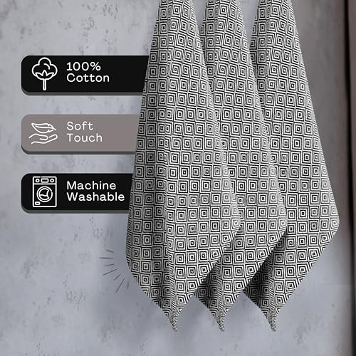 Black Cloth Napkins Set of 6, 16x16 Inch, Diamond Weave, 100% Cotton, Soft, Durable, Reusable Table Linen for Family Dinners, Halloween, Wedding, Events & Everyday Dining - color: Black, size: 16" x 16" (Set of 6)