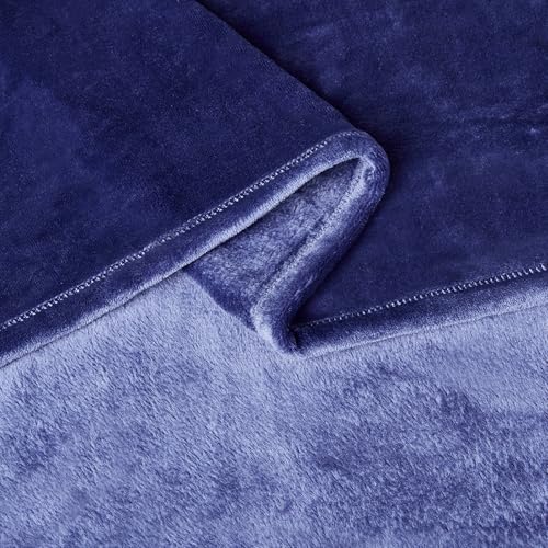 Amazon Basics Throw Blanket, Ultra-Soft Flannel Fleece, Cozy for Couch Sofa Bedroom, Fade-Resistant, 50 x 60 Inches, Navy - color: Navy, size: 50 x 60 inches