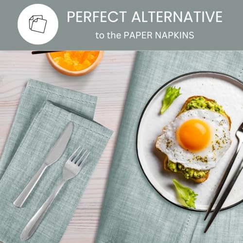 Cloth Dinner Napkins 100% Cotton Set of 6 - Soft Durable Washable - Ideal for Farmhouse Parties Wedding Christmas Easter - Perfect Everyday Use Table Cloth Napkins 18x18 Sage Green - color: Sage Green