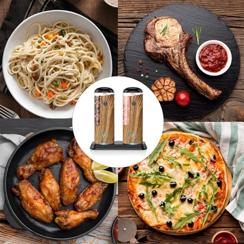 Rechargeable Salt Pepper Grinder Set: Electric Salt and Pepper Mill Automatic Salt Grinder Adjustable Coarseness Pepper Mills Refillable Salt Mills USB Salt Shaker Electric Pepper Shaker - color: Yellow