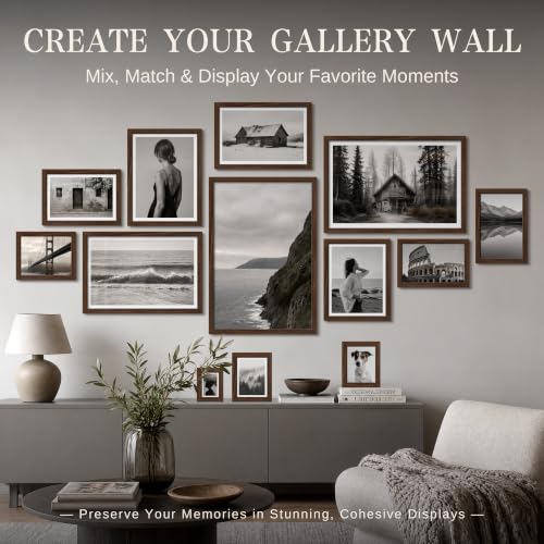 VCK 24x36 Poster Frames Brown - Wide Border Wood Picture Frame, Multi-Directional Display Family Photos, Office Prints, Studio/Gallery Art, Woodgrain Series, Wall Hanging, Set of 6 - color: Brown, size: 24 x 36