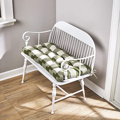 The Lakeside Collection Buffalo Check Bench Cushions - Olive