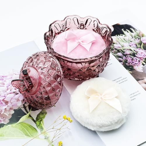 Crystal Glass Candy Snack Barrel Storage Jar Embossed Luxury Cookie Buffet Canister With Lids Jewelry Box Jar Biscuit Containers(Butterfly-Purplish-Red) - color: Butterfly-Purplish-Red