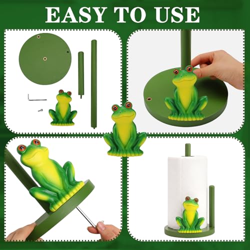 Frog Paper Towel Holder Cute Frog Kitchen Decor Countertop Toilet Paper Towel Stand 12.5 Inch Resin Decorative Funny Animal Gifts for Bathroom, Kitchen, Farmhouse, Home Decor - style: Frog