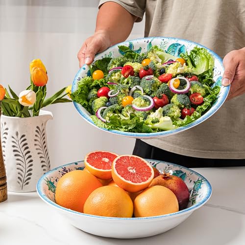 LEHAHA Coastal Chip and Dip Serving platter Set, Set of 3, Melamine Bowl and Tray Gift Set,Serving Dishes for Entertaining, Small Serving Bowls for Side Dishes, Salsa, Appetizers, Condiments. - color: Coastal