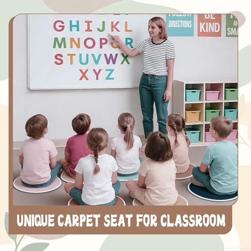 12Pcs Round Classroom Rug,15.7in Round Floor Cushion Large Colorful Rug Playroom Rug Non Slip and Washable,Suitable for Kindergarten Daycare Center Educational Learning Kids Room - color: Round-boho