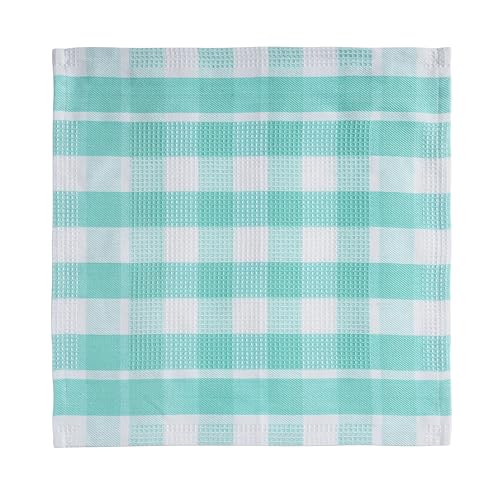 LANE LINEN Premium Cotton Kitchen Dish Towels - 6 Pack Soft Absorbent Dish Cloths, Multi Purpose Cleaning Cloths, 12"x12", Reusable Kitchen Rags - Aqua - color: 05: Aqua, size: 12"x12" - 6 Pack