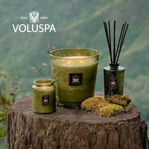 Voluspa Temple Moss, Two Wick Luxe Candle Jar, 44 oz, Coconut Wax Blend, Scented Candles for Home, 140 Hour Burn Time, Handcrafted in the USA - color: 23 - Temple Moss Two Wick