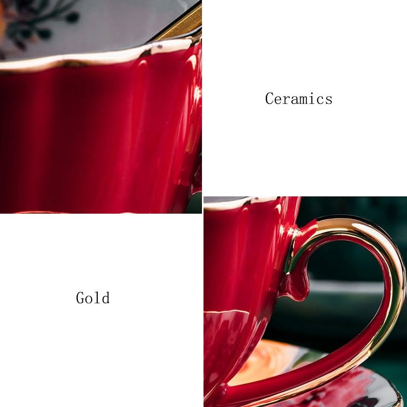 British Multicolor Ceramics Afternoon Tea Coffee Cup Saucer Set Wedding Gift - color: Styles2