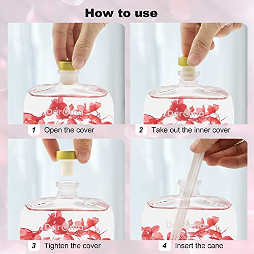 Reed Diffuser Set with Sticks, Daroma Dried Flowers Aromatherapy Reed Diffuser with Nature Essential Oil, Fragrance Scent Diffuser for Home Décor & Office, for Birthday, Christmas, Rose