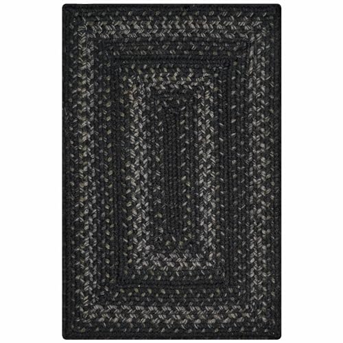Homespice Jet Black Jute Braided Placemats, Rect 13x19 Set of 6 | Black Protects Tabletop in Style and Everyday and Holiday Table Mats, Rich Colors, Reversible, Durable and Easy to Clean - color: Jet Black