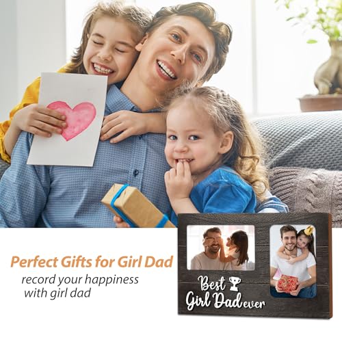Baby Girl Gifts, Fathers Day 3D Photo Frame from Baby Girl Gifts Hold 4x6 Inches Two Photos, Girl Dad Birthday Gift for Dad, Girl Dad First Time Picture Frames - color: girl dad