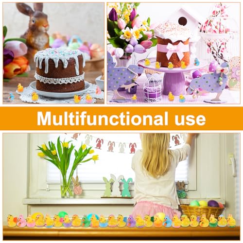 Lyreh 25pcs Mini Resin Ducks for Easter, 5 Styles Tiny Ducks Resin Easter Butterfly Small Basket Stuffers Little Miniature Figurines Eggs Rabbit Duckies Garden Carrot Rabbit Ear Decoration