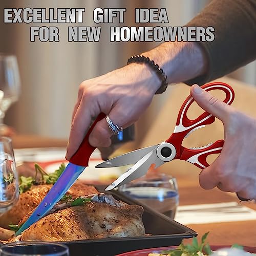 Kitchen Utensils Set- Umite Chef 34 PCs Cooking Utensils with Grater, Spoon Spatula, Heat Resistant Food Grade Silicone, Stainless Steel Handles Kitchen Gadgets Tools Set for Nonstick Cookware(Red) - color: Red