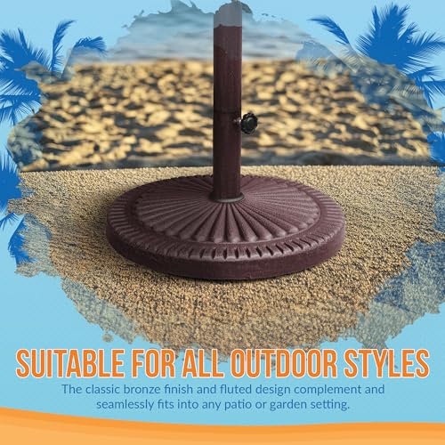 66-lb Weather Resistant Umbrella Base in Bronze Resin Finish