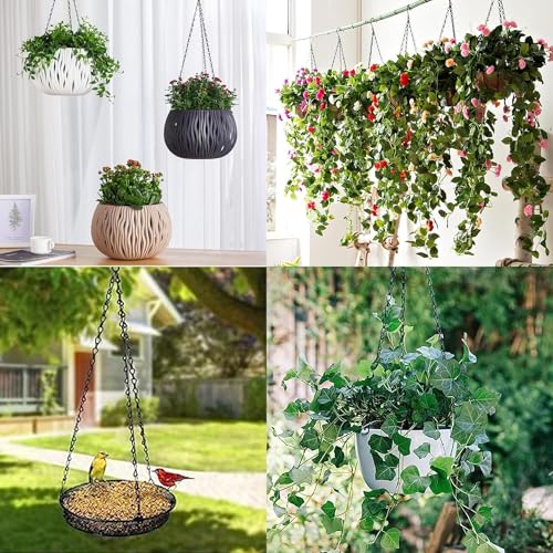 PCTC 3 Pack 23 inch Hanging Basket Chain,Hanging Plant Holder | Flower Pot Basket Chains 3 Point Replacement Chain Hangers with S Hooks for Planters, Bird Feeders, Lanterns & Garden - size: 23 inch