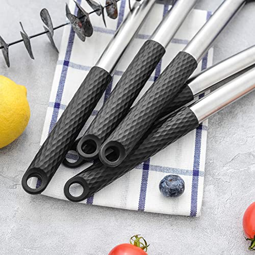 Silicone Cooking Utensil Set: 12 Pieces Kitchen Utensils Non-Stick & Heat Resistance Silicon And Stainless Steel Handles - Black