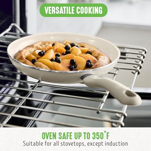 GreenLife 16 Piece Ceramic Nonstick Pots & Pans Cookware Set, Taupe | PFAS-Free Nonstick Coating, Stockpot, Frying Pans, Saucepans, Sauté Pan, Stay-Cool Handles, Dishwasher & Oven Safe up to 350F - color: Taupe, style: Soft Grip