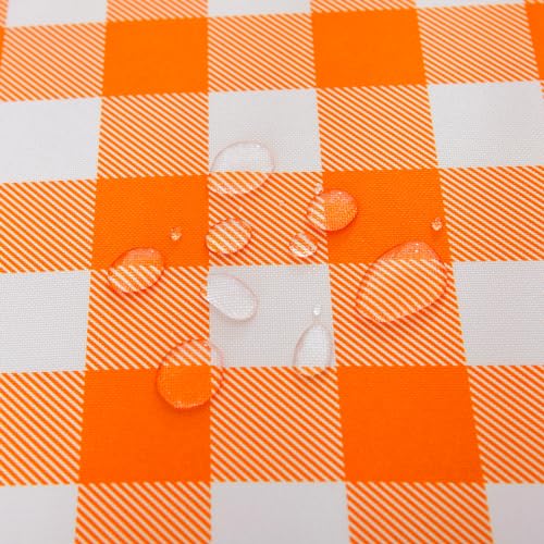 MANGATA CASA Checkered Table Cloth for Square Tables-Gingham Waterproof Kitchen & Table Linens-Polyester Buffalo Plaid Wrinkle Free Table Cover(Pumpkin Yellow 52x52in) - color: Pumpkin Yellow, size: 52" x 52" (Square)