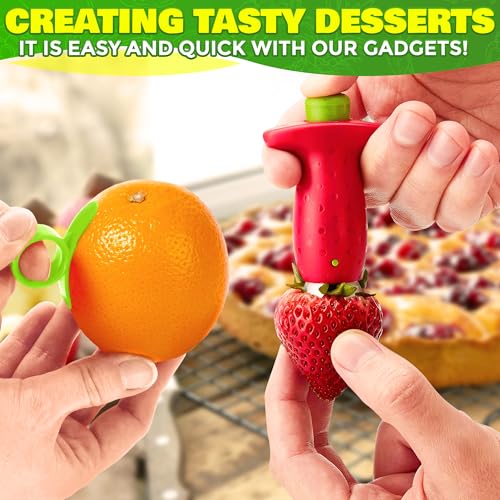 9 Pcs Fruit Slicer Set – Pineapple Corer and Slicer, Watermelon Cutter, Strawberry Huller, Apple Cutter, Avocado, Kiwi Tool and More – Stainless Steel Fruit Cutting Tools for Summer Parties and BBQs