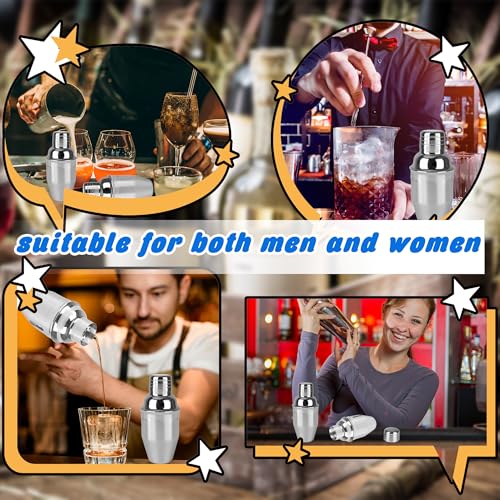 10 Pcs Bar Cocktail Shaker Professional Stainless Steel Martini Mixer Built-in Strainer for Home Bar Party Drink Mixing Tool (8 oz) - size: 8 oz
