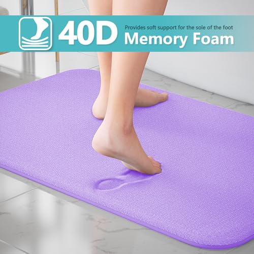 RUN HELIX Bathroom Rugs Sets 3 Piece, Soft Absorbent Memory Foam Bath Mats Set, Dry Fast Bath Mat, Machine Washable Bath Rug Set for Bathroom (Lilac) - color: Lilac