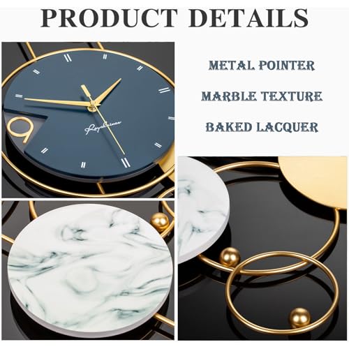 Large Wall Clock Modern Wall Clocks for Living Room Decor Metal Wall Clock Decorative Silent Non Ticking Quartz Clocks Battery Operated 30inch