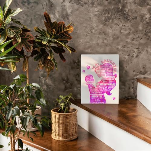 RTVJTERQ Inspirational Canvas Wall Art, Butterfly Floral To My Daughter Quote Print, Heartfelt Gift for Daughter from Mom, Ready to Hang 8x10 Inches - color: Quote 34