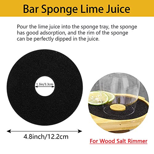 TonJin 2Pcs Bar Salt Rimmer Sponges Black Replacement Sponge for Glass Rimmer, Margarita Salter, Lime Juice - size: Sponge for Salt Rimmer-Wood*2