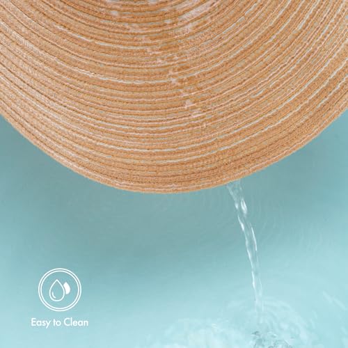 Winknowl Round Braided Placemats Set of 4 Washable Woven Heat Resistant Table Mats for Kitchen Dining Tables 15 inch Round Place Mats (Beige,4) - color: Beige, size: 4pcs