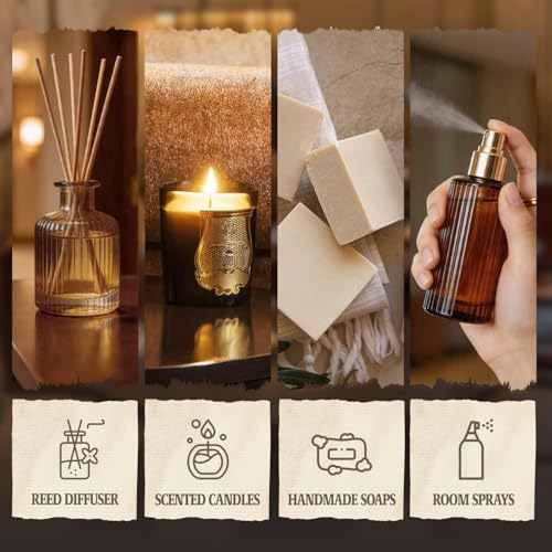 SALUBRITO Hotel Diffuser Oils Gift Set, Hotel Essential Oil for Diffuser, Luxury Fragrance Oils Inspired By 5-Star Classic Hotel Scents, Gift for Women & Men, Candle, Soap Making Scents - color: Gold