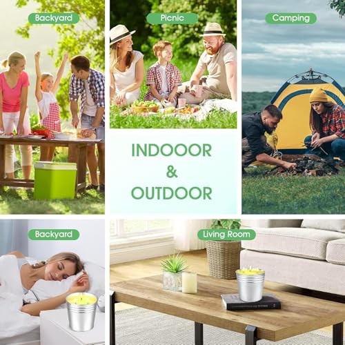 Set of 2 Citronella Outdoor Candle - 17 oz Large 3-Wick Soy Wax Candle with up to 180 Hours of Burning time, Perfect for Yards, Gardens, Balconies and Camping. - color: 2Pack-Lemongrass