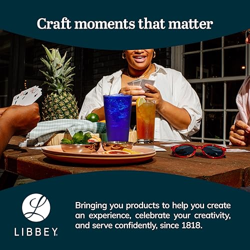 Libbey Cobalt Flare Drinking Glasses Set of 8, Classic Design Glass Cups for Soda, Water, Iced Tea and More, Dishwasher Safe Glass Cup Set for Beverages - color: Cobalt Flare