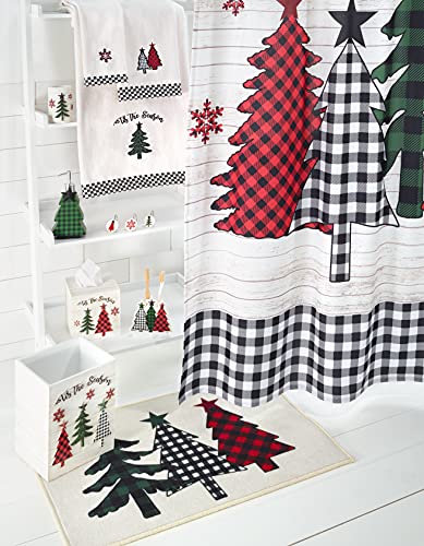 Avanti Linens - Shower Curtain, Plaid Bathroom Essentials, Christmas Decorations (Tis The Season Collection, 72") - size: 72"W x 72"L (Pack of 1)