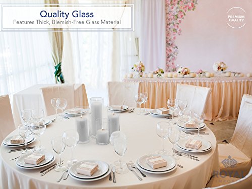 Glass Cylinder Vases for Centerpieces Set of 4, Mixed Height Clear Hurricane Vases 6” 8” 9” 11” for Floating Candles, Flower Vase Wedding Decor, Table Centerpieces, Candle Holders - Royal Imports