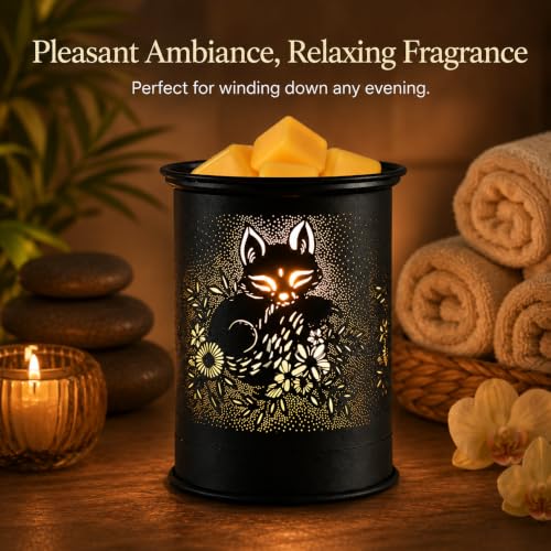 Wax Melt Warmer Metal Wax Warmer for Scented Wax Candle Wax Burner(Fox) | Electric Fragrance Candle Oil Burner 2 in 1 Wax Melts as Gifts for Moms Grandma Women Girls - style: Fox