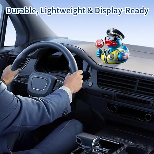 Traffic Police Resin Duck Figurines | Hand-Painted Resin Collectible Duck Ornaments, Novelty Home Decor & Display Gifts