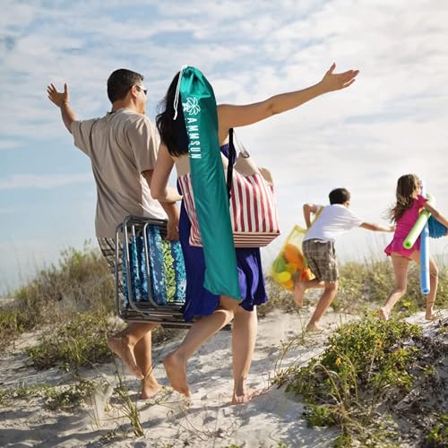 AMMSUN Shade Umbrella, Premium Portable Umbrella with Stand, 6.5ft Lightweight Free Standing Canopy for Sporting Games, Adjustable Instant Sun Protection and Easy to Carry, Turquoise - color: Turquoise