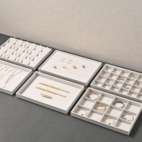 Oirlv Stockable 24 Grids Insert Jewelry Tray Pendant Earrings Storage Trays Showcase Display Organizer - size: 24 Insert Liner